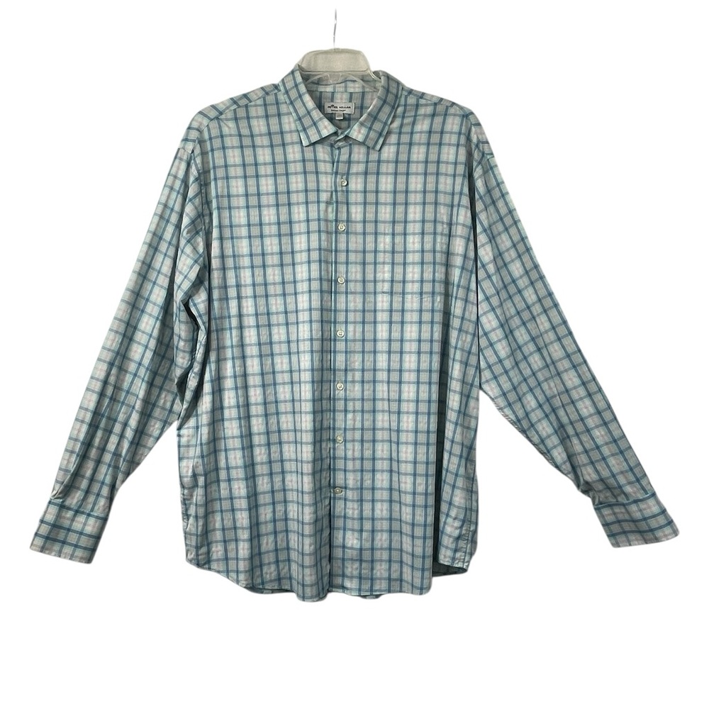 Peter Miller men’s button down, plaid pastel, long sleeve shirt. Size XXL GUC